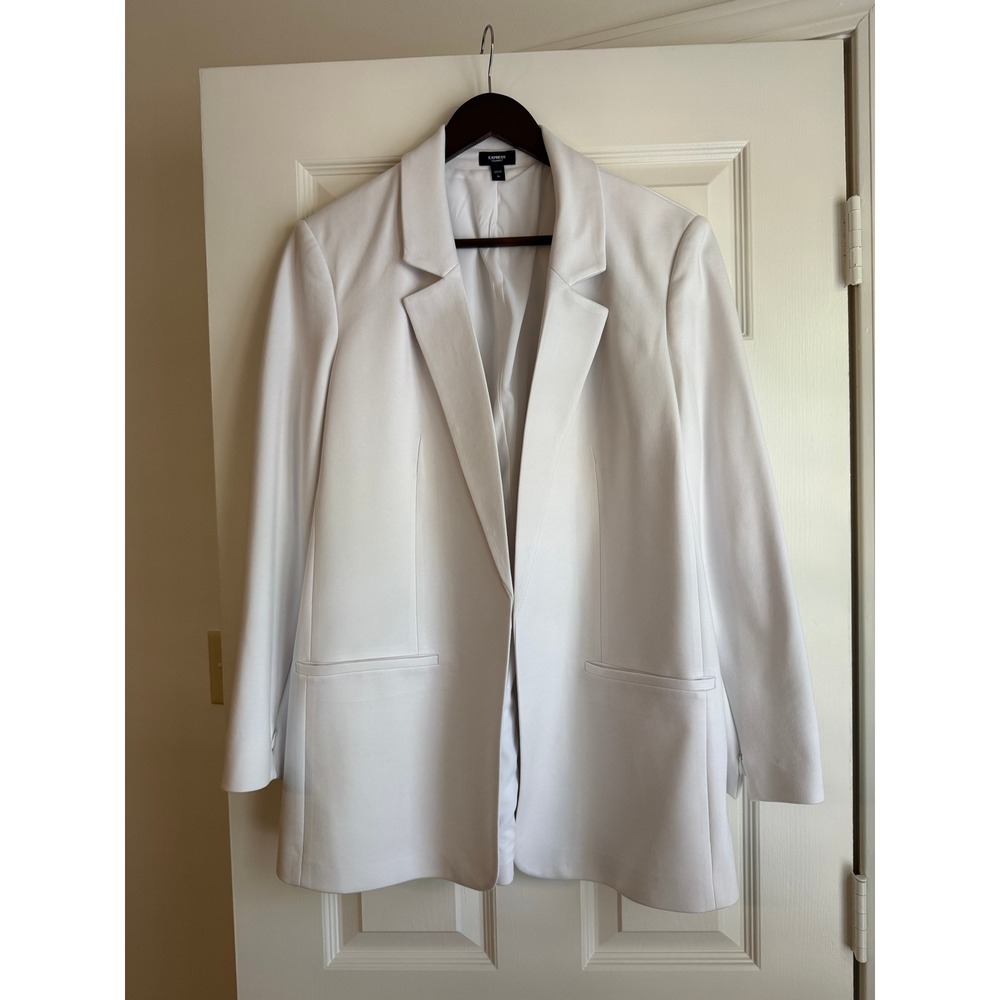 Express Columnist White Open Front Blazer Jacket XL